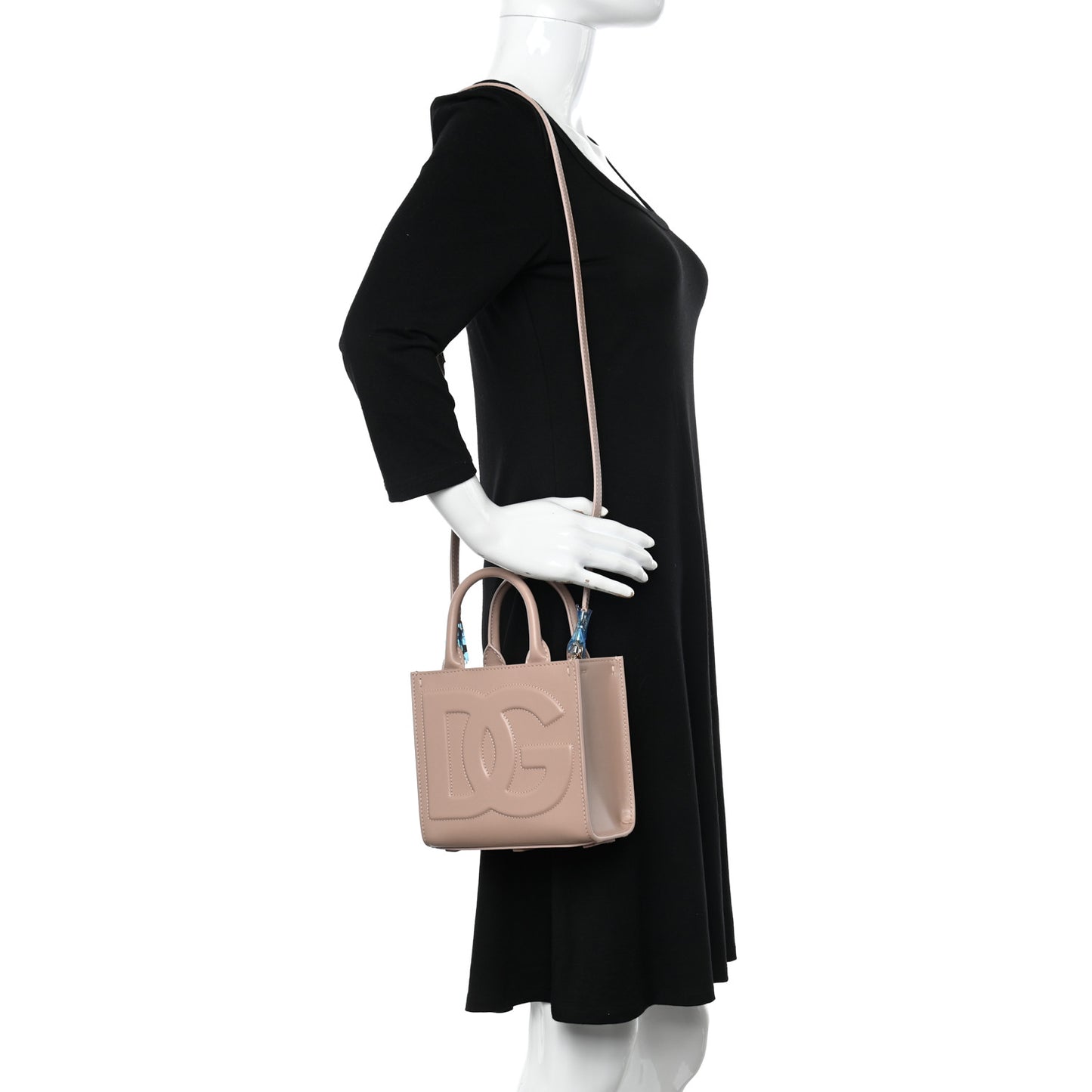 Calfskin Mini DG Daily Shopper Tote Cipria