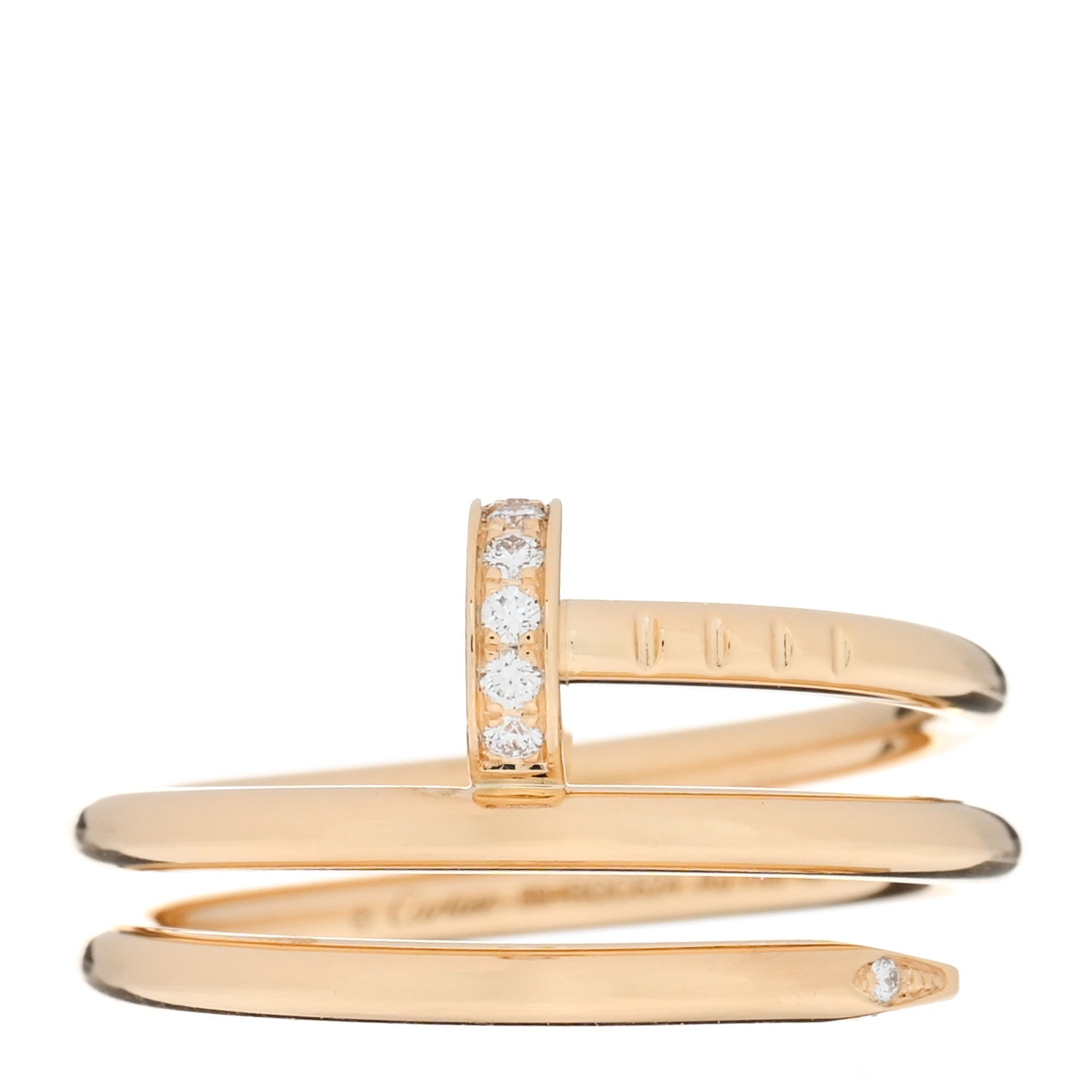 Cartier 18K Yellow Gold Diamond Double Juste Un Clou Ring 50 5.5 1 of 5