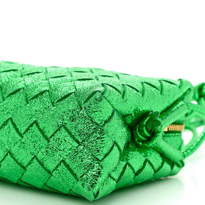 Bottega Veneta Metallic Calfskin Intrecciato Mini Loop Camera Bag Green 9 of 9