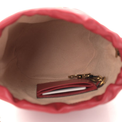 Gucci Calfskin Matelasse Mini GG Marmont 2.0 Bucket Bag Hibiscus Red 5 of 10