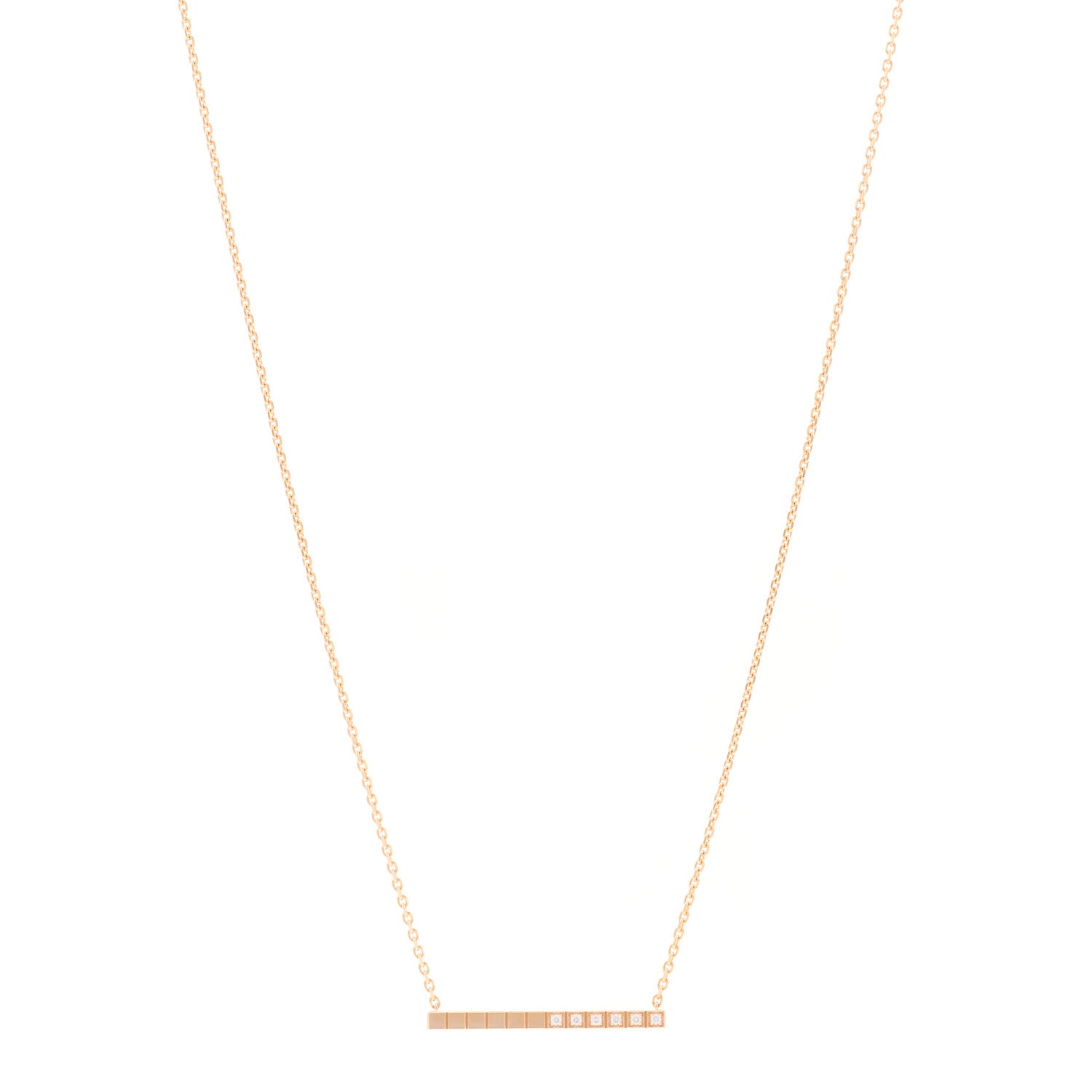 Chopard 18K Rose Gold Diamond Ice Cube Pure Necklace 1 of 5