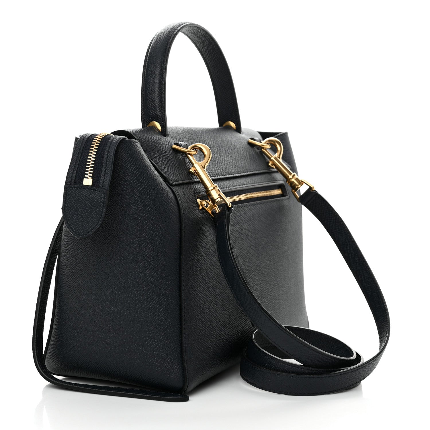 Celine Grained Calfskin Micro Belt Bag Navy Blue 3 of 13