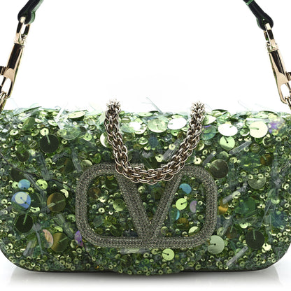 Valentino Garavani Sequin Crystal Vlogo Embroidered Small Loco Shoulder Bag Multicolor 7 of 9