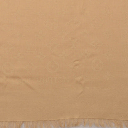 Louis Vuitton Silk Wool Monogram Shawl Beige 4 of 5