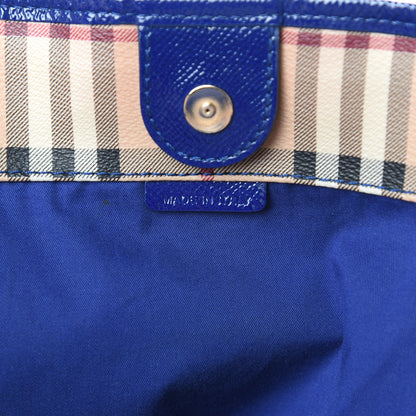 Burberry Haymarket Check Small Canterbury Tote Brilliant Blue 7 of 13