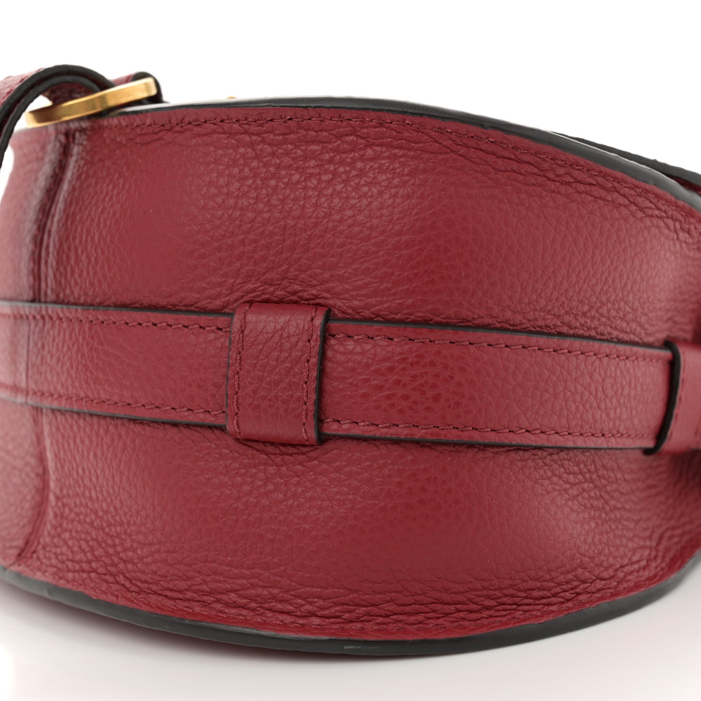 Grained Calfskin Small Marcie Saddle Bag Red