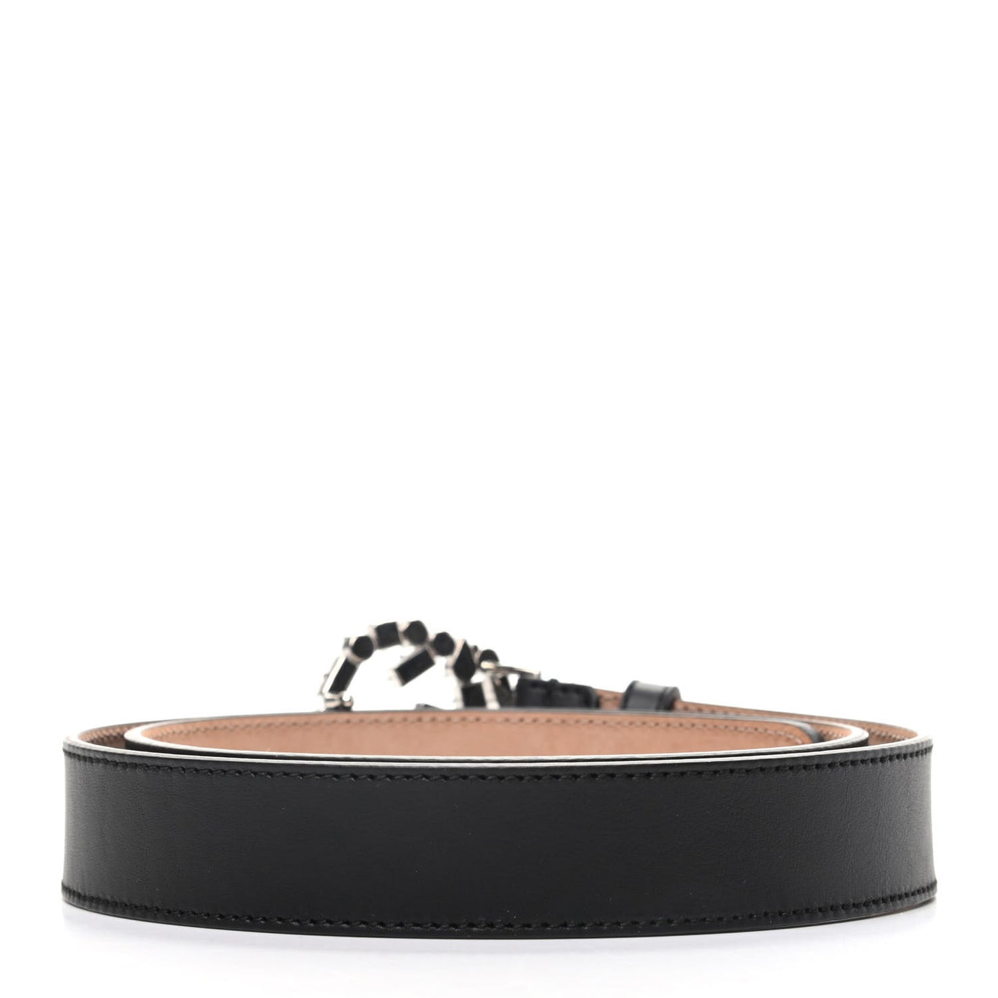 Calfskin Crystal Interlocking G Belt 90 36 Black