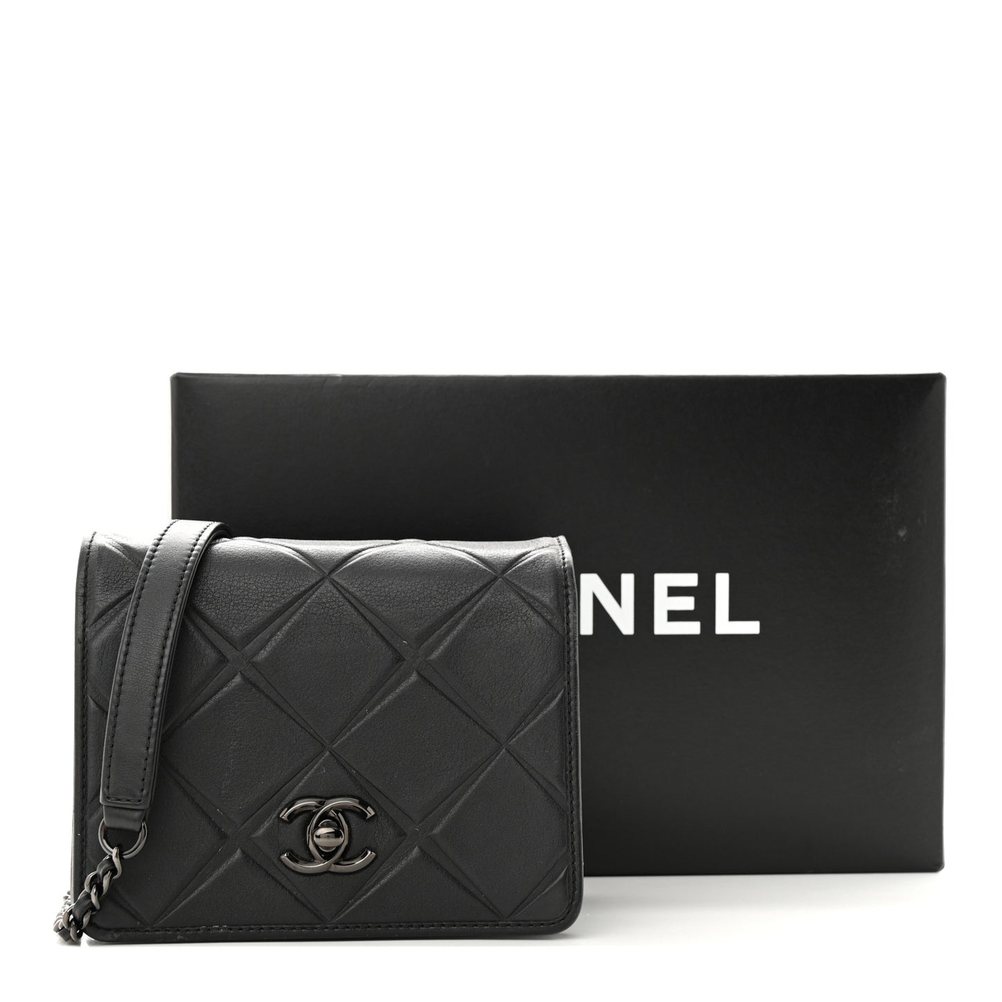 Calfskin Mini Propeller Flap Black