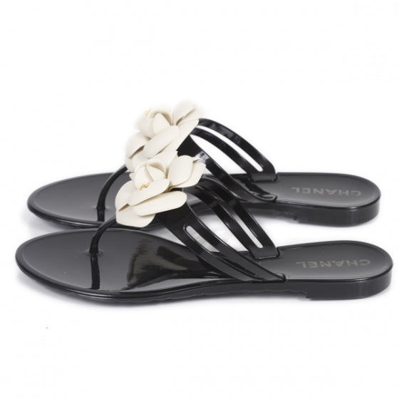 Jelly Camellia Thong Sandals 38