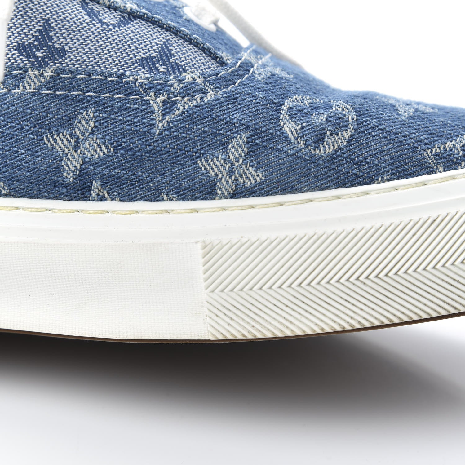 Louis Vuitton Monogram Denim Trocadero Richelieu Sneakers 11 Navy Blue 11 of 15