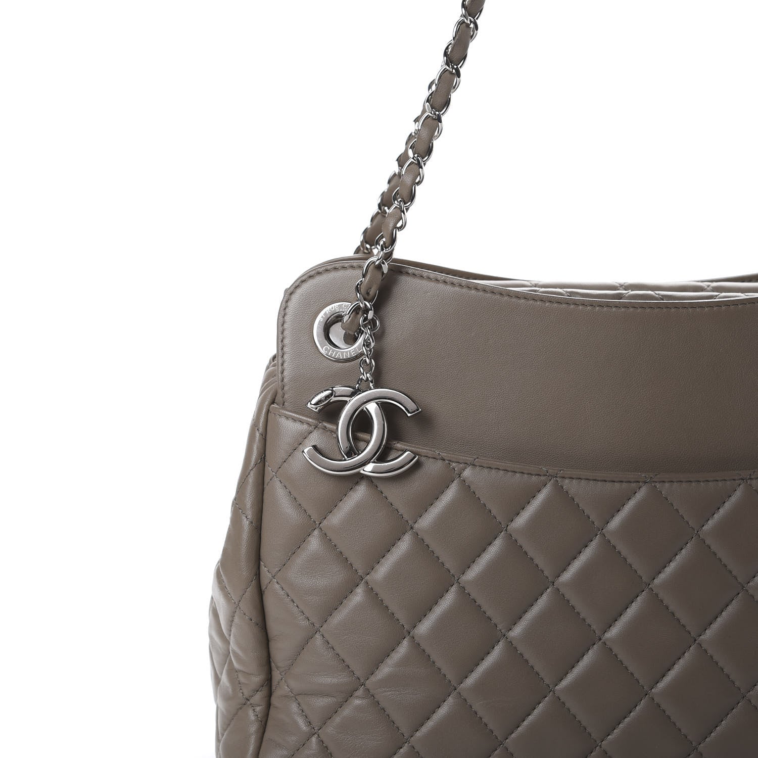 Chanel Lambskin Quilted Large 7 Tote Taupe 14 of 15