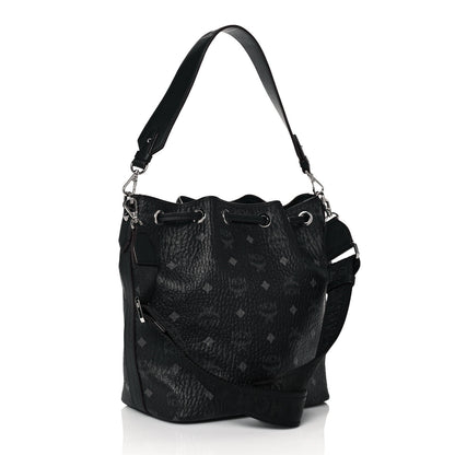 MCM Visetos Small Essential Drawstring Bucket Bag Black 3 of 15
