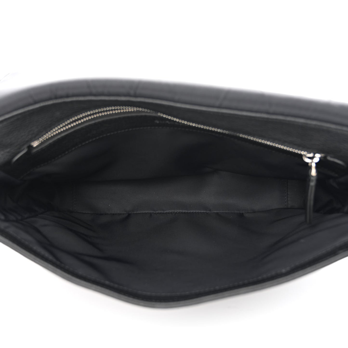 Grainy Calfskin Embossed Bruno Messenger Black