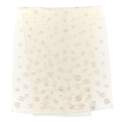 Chanel Cashmere Silk Fringe Stole Ecru Golden 2 of 4