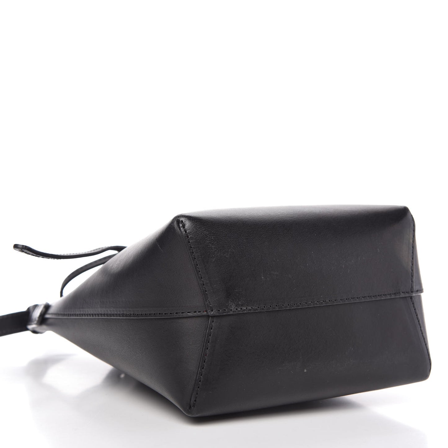 Vegetable Tanned Calfskin Mini Mini Bucket Bag Black Flamma