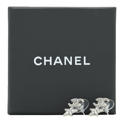 Chanel Crystal CC Starfall Drop Earrings Silver 5 of 5