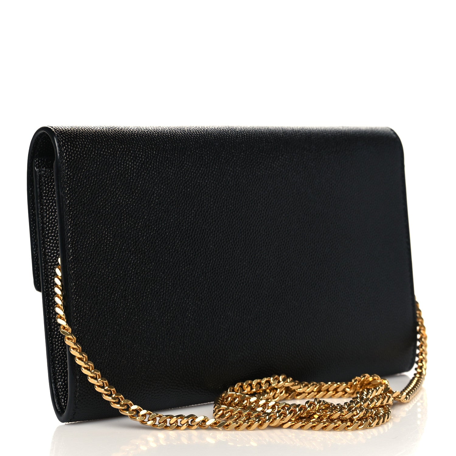 Saint Laurent Grain De Poudre Uptown Chain Wallet Black 2 of 6