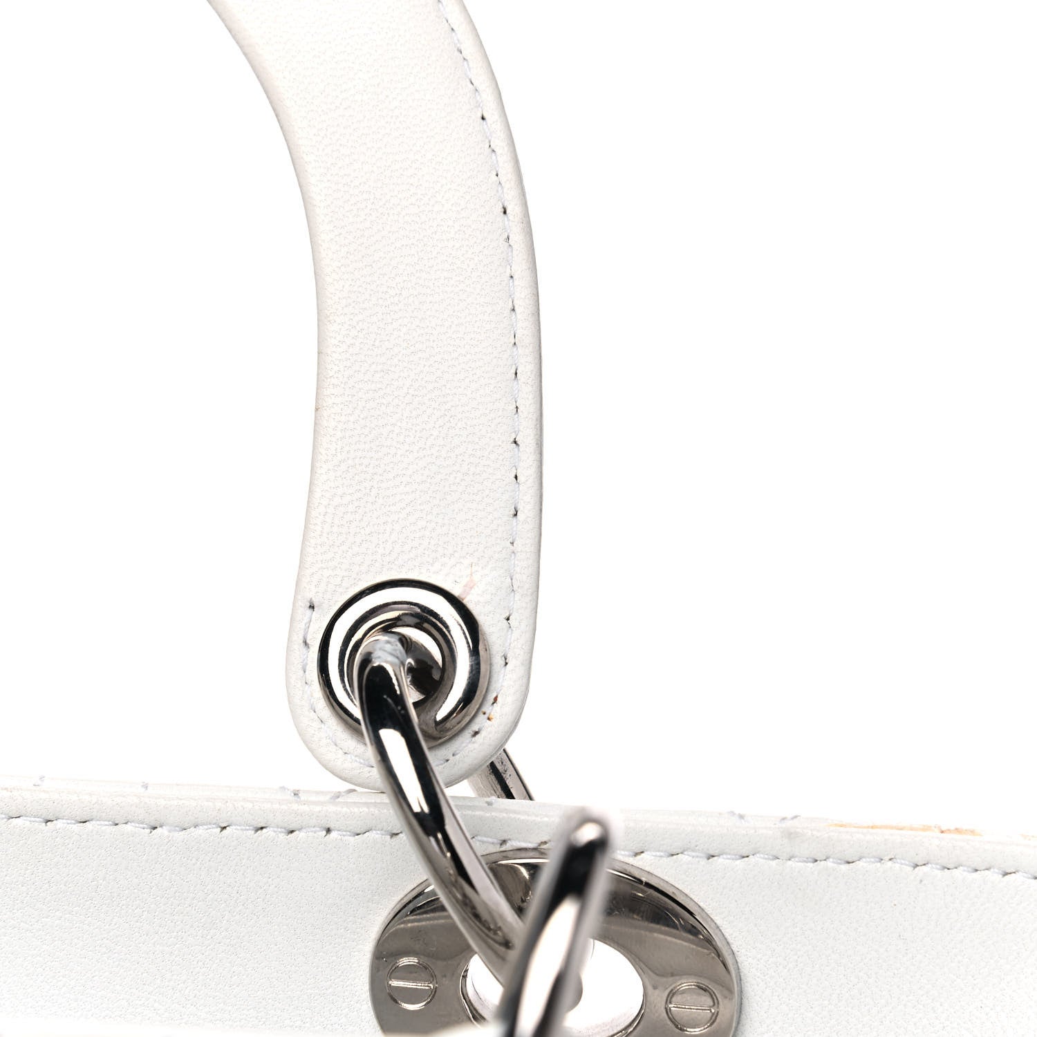 Christian Dior Lambskin Cannage Medium Lady Dior White 8 of 11