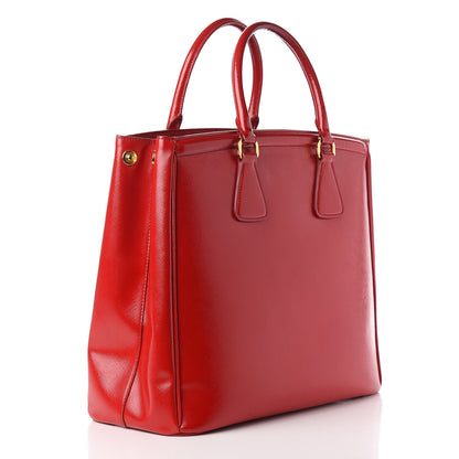 Prada Saffiano Vernice Parabole Tote Rosso 3 of 11