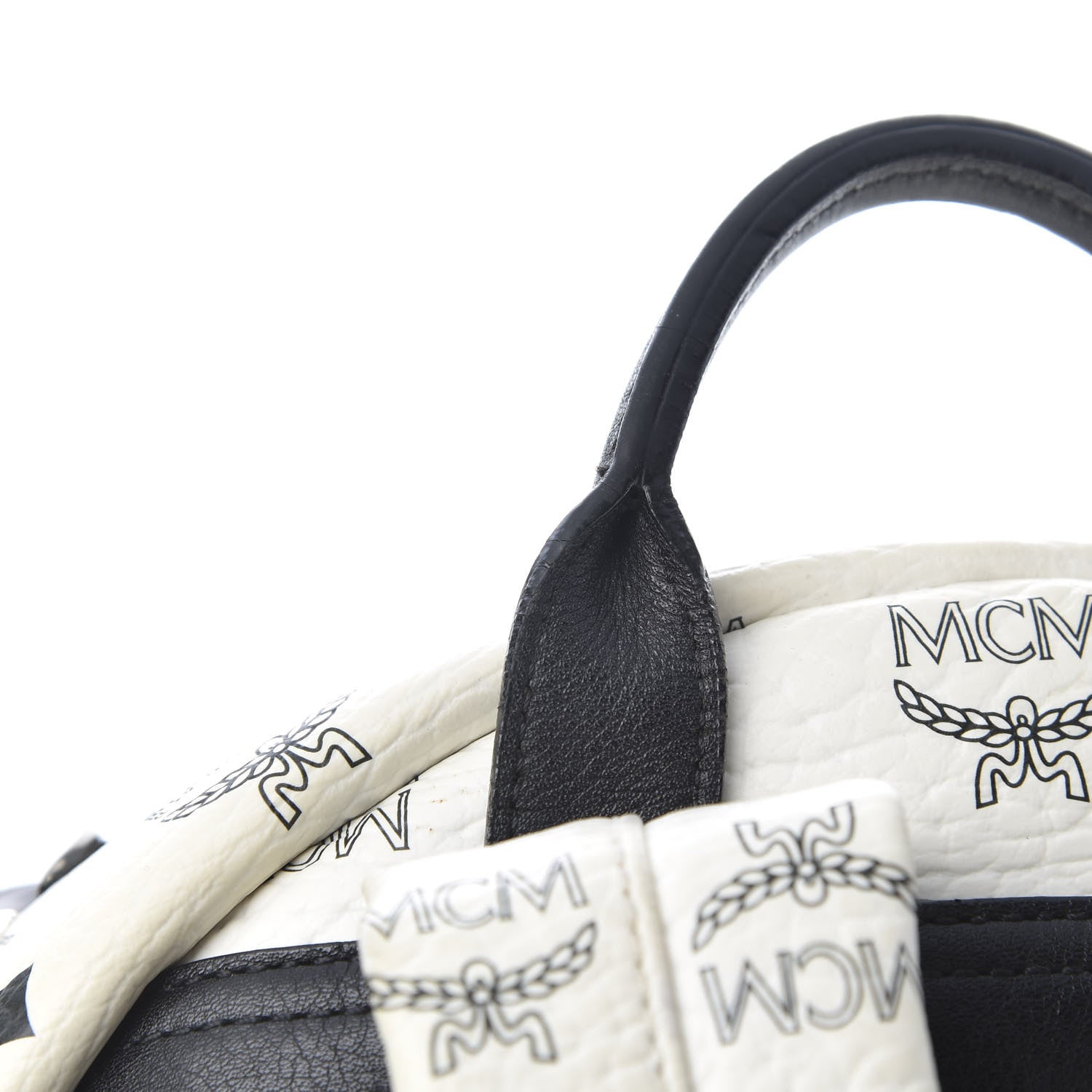 MCM Visetos Crown Stud Medium Stark Backpack White 14 of 14