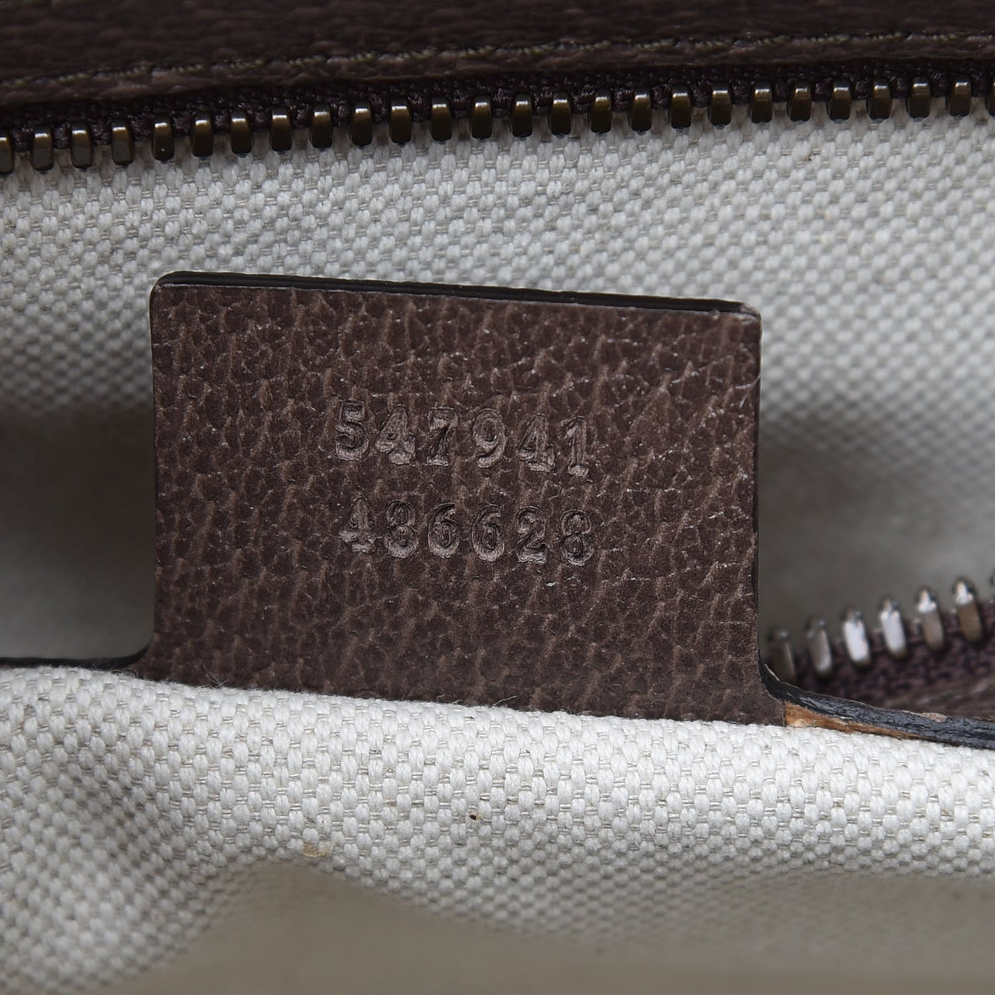 GG Supreme Monogram Textured Calfskin Web Medium Ophidia Slip Handle Tote Beige Ebony New Acero