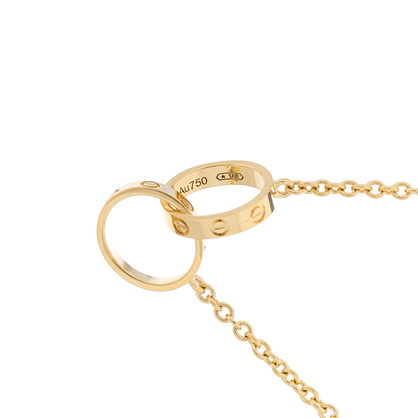 18K Yellow Gold Interlocking LOVE Necklace