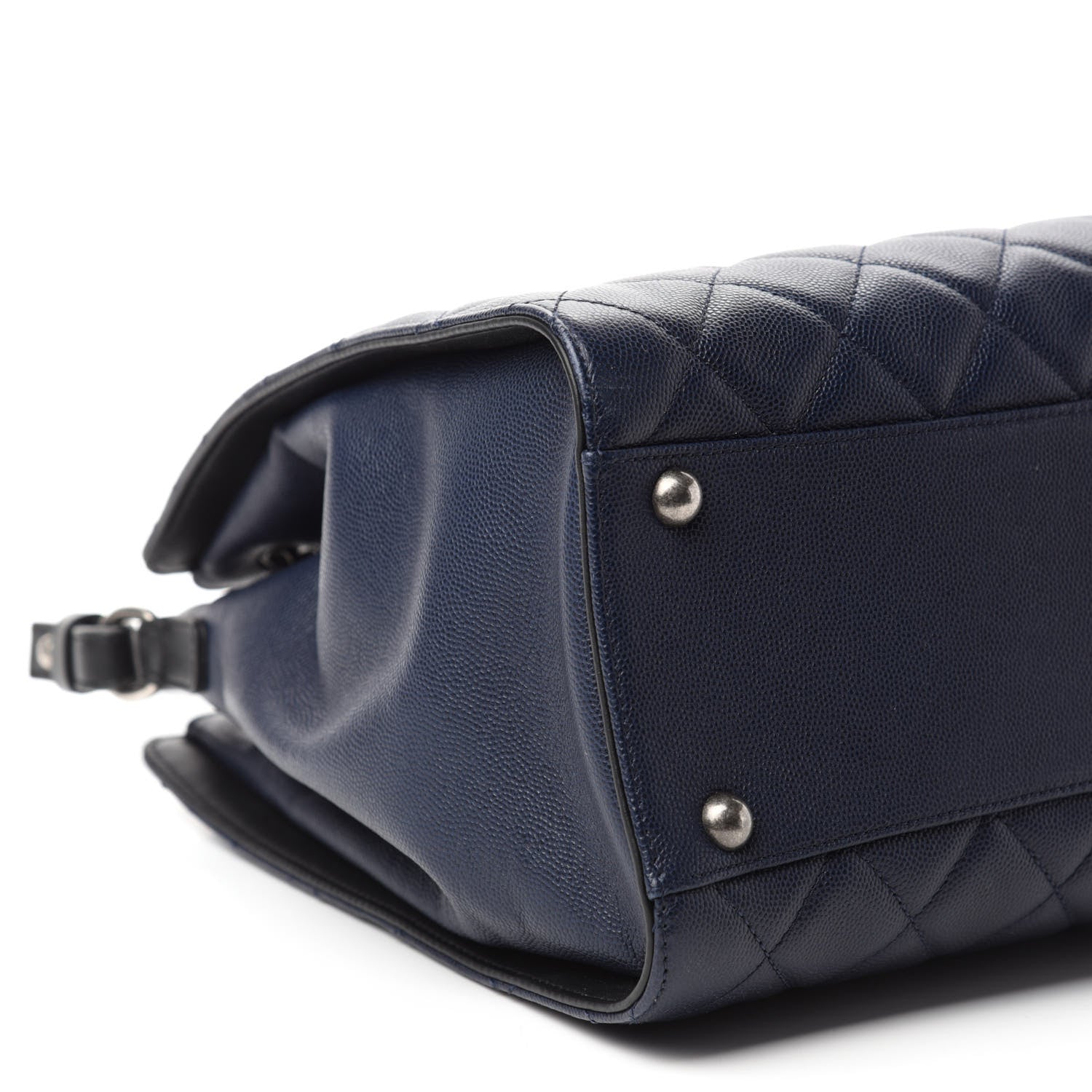 Chanel Caviar Quilted Medium CC Bucket Bag Dark Blue 6 of 10