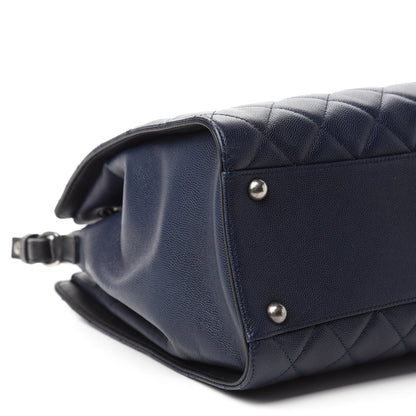 Chanel Caviar Quilted Medium CC Bucket Bag Dark Blue 6 of 10