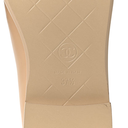 Chanel Lambskin Quilted CC Turnlock Loafers 37.5 Beige 7 of 10