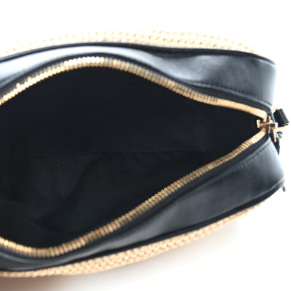 Saint Laurent Raffia Canvas Monogram Lou Camera Bag Beige Black 5 of 9