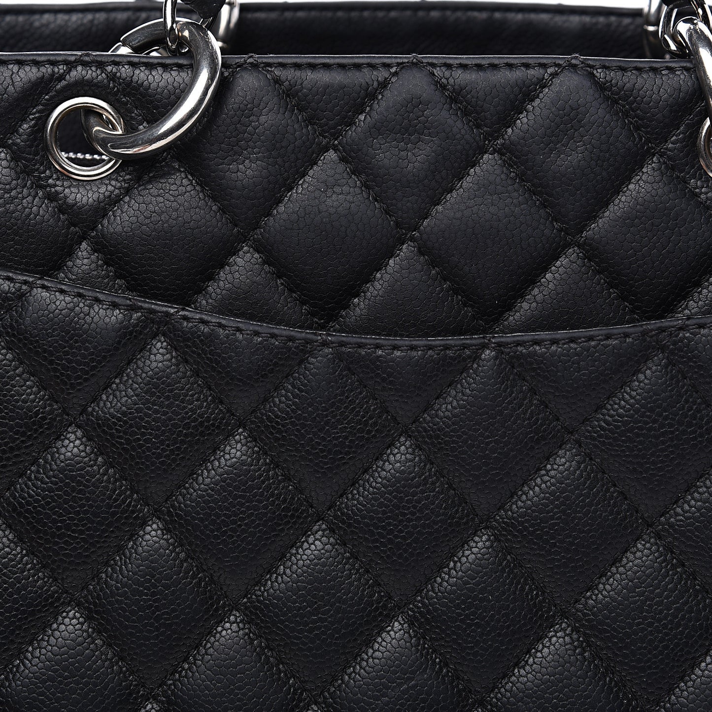Caviar Quilted Grand Shopping Tote GST Black