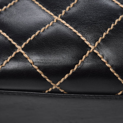 Chanel Calfskin Wild Stitch Top Handle Bag Black 12 of 16
