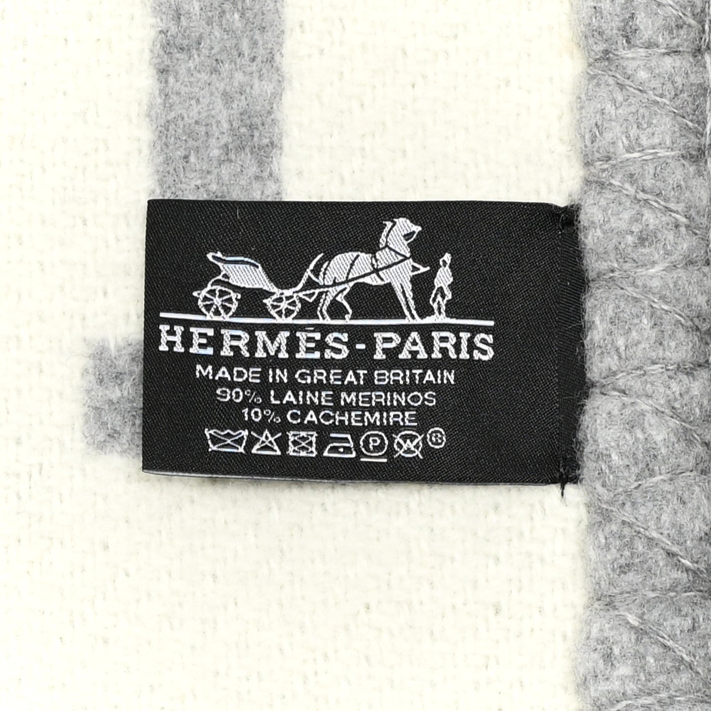 Wool Cashmere Avalon III Blanket Ecru Gris Clair