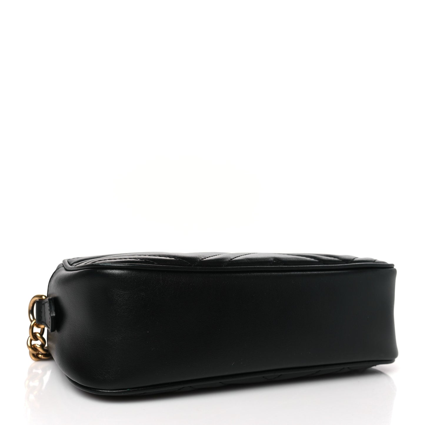 Calfskin Matelasse Small GG Marmont Chain Shoulder Bag Black
