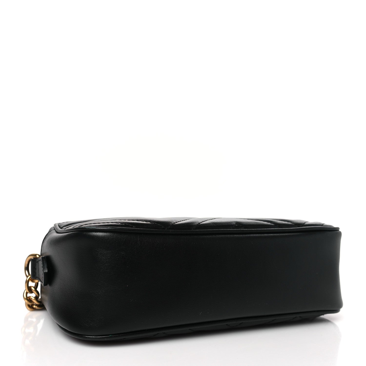 Gucci Calfskin Matelasse Small GG Marmont Chain Shoulder Bag Black 4 of 9