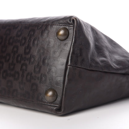 Gucci Calfskin Horsebit Embossed Medium Babouska Shopping Tote Dark Brown 10 of 10