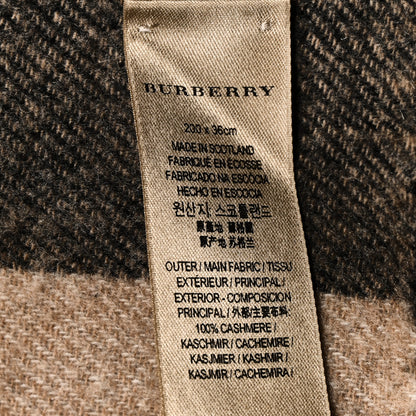 Burberry Cashmere Giant Check Fringe Scarf 2 of 3