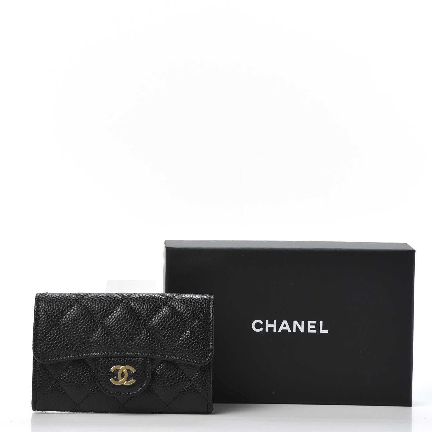 Chanel Caviar Quilted Flap Card Holder Wallet Black 10 of 10