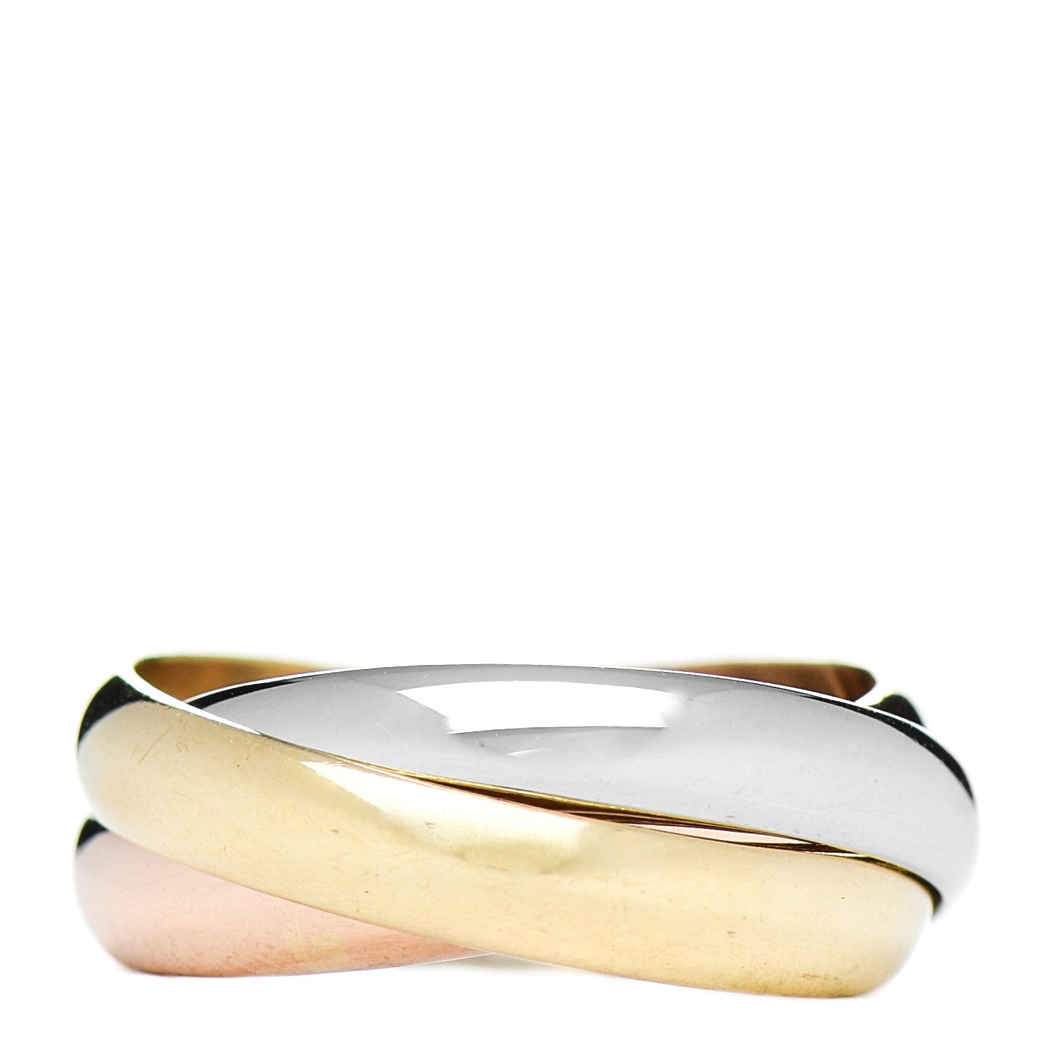 Cartier 18K Pink Yellow White Gold Classic Les Must De Cartier Trinity Ring 53 6.25 3 of 4