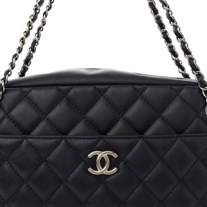 Chanel Lambskin Quilted Large Camera Case Navy Blue Navy Blue 8 of 11