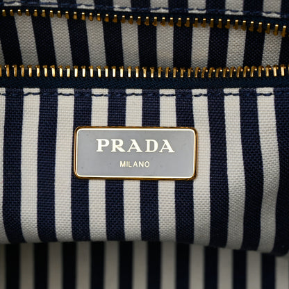 Prada Wicker Canvas Shoulder Bag Naturale Bluette 6 of 11