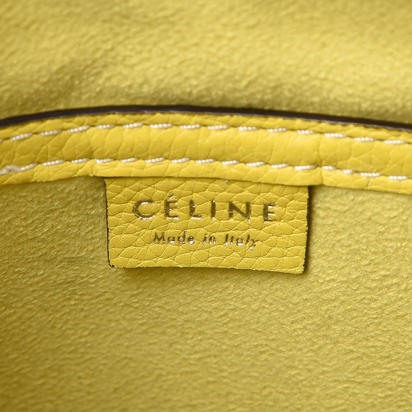 Drummed Calfskin Nano Luggage Citron