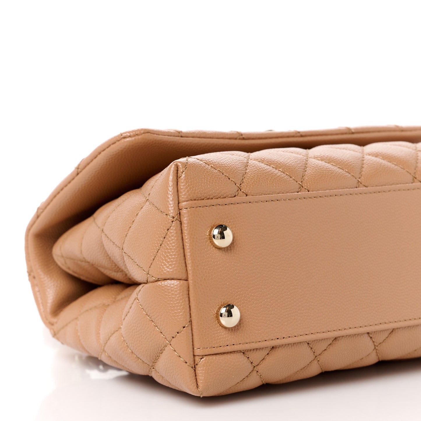 Caviar Quilted Lizard Embossed Mini Coco Handle Flap Brown