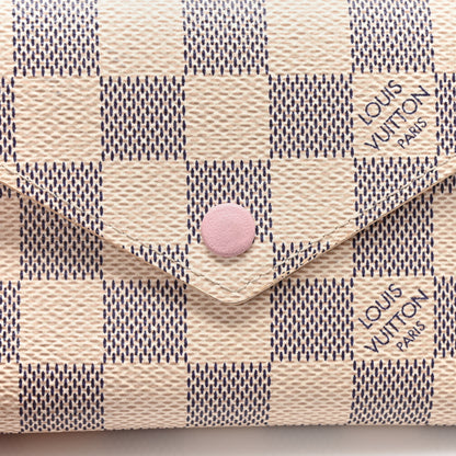 Louis Vuitton Damier Azur Victorine Wallet Rose Ballerine 7 of 11