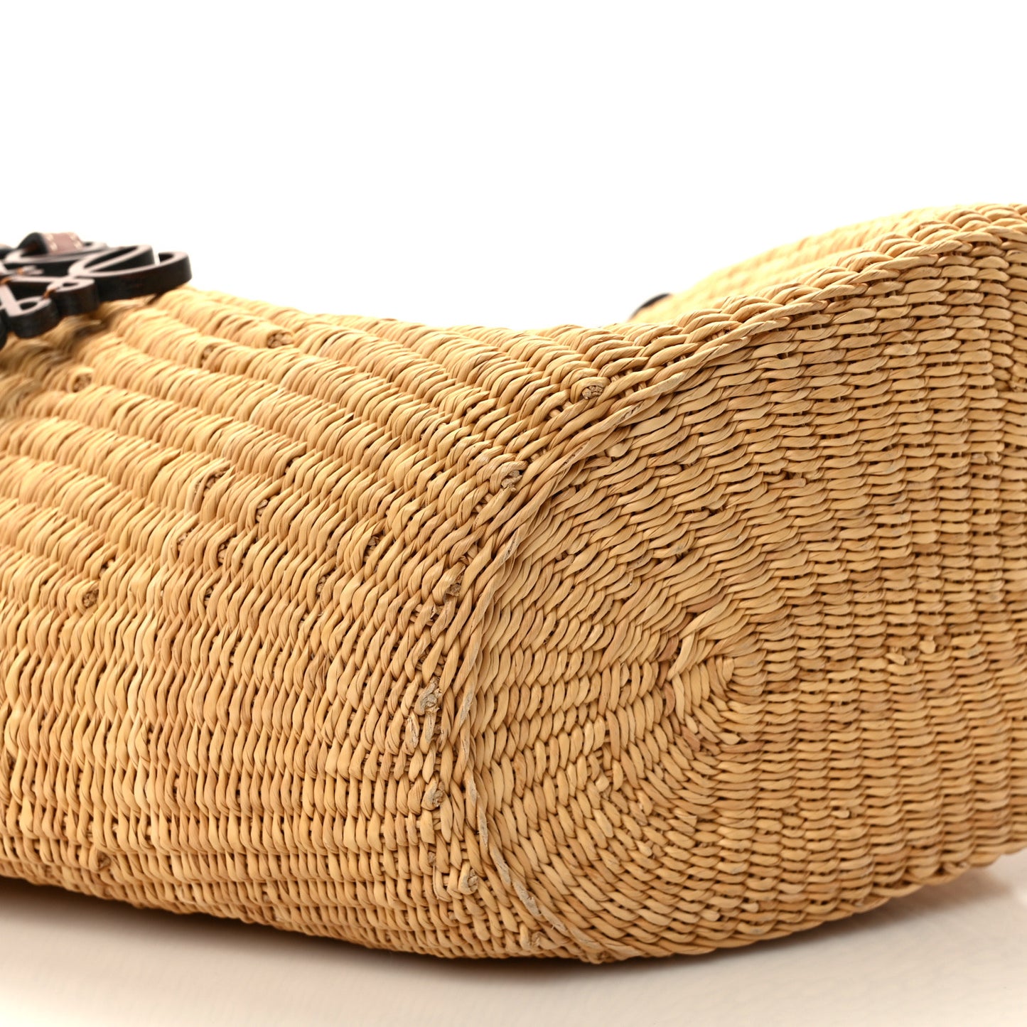 Calfskin Raffia Paulas Ibiza Small Basket Tote Bag Natural Tan