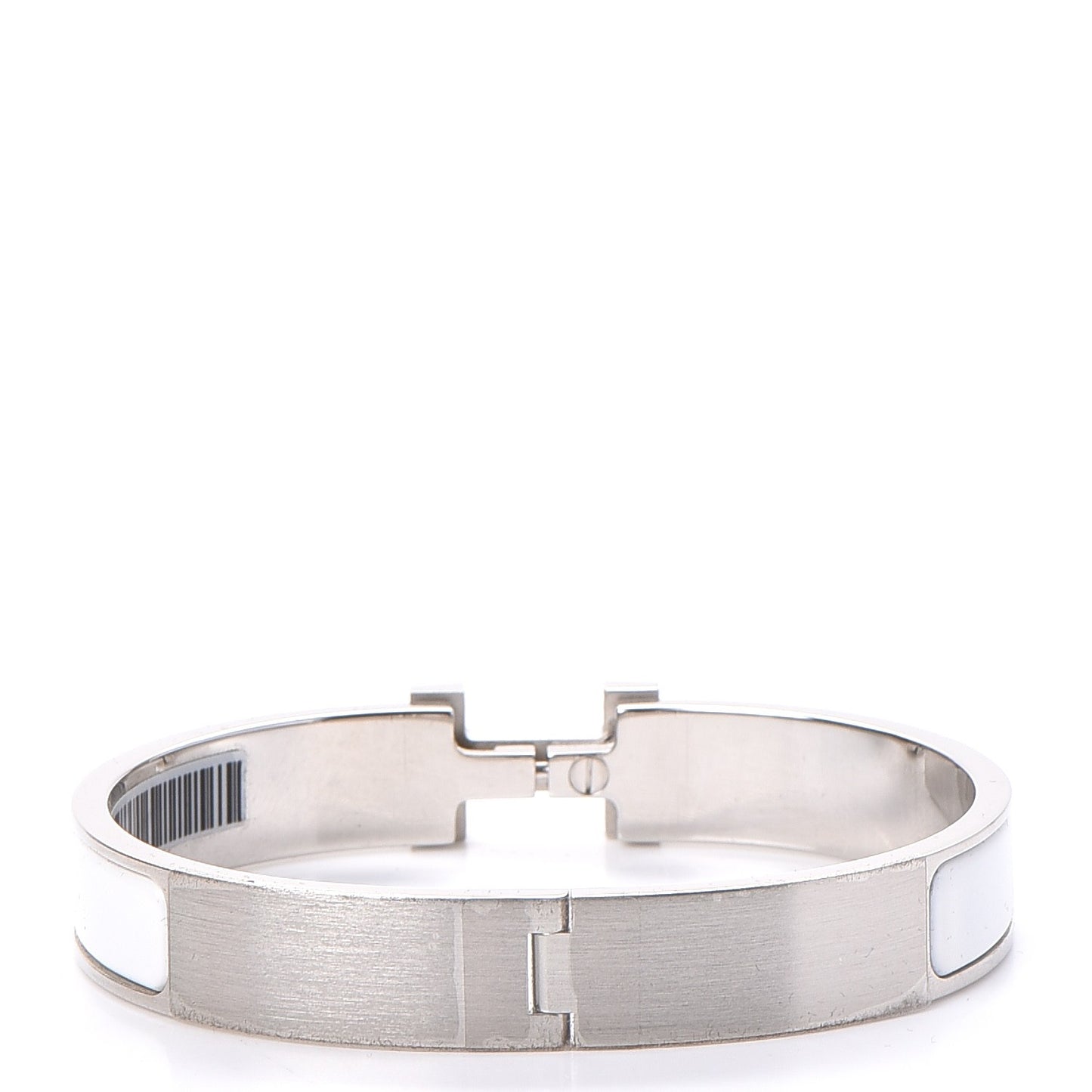 Matte Enamel Narrow Clic Clac HH Bracelet GM White