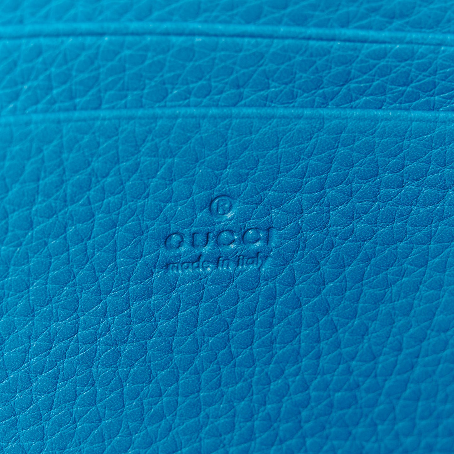 Calfskin GG Marmont Chain Wallet Blue