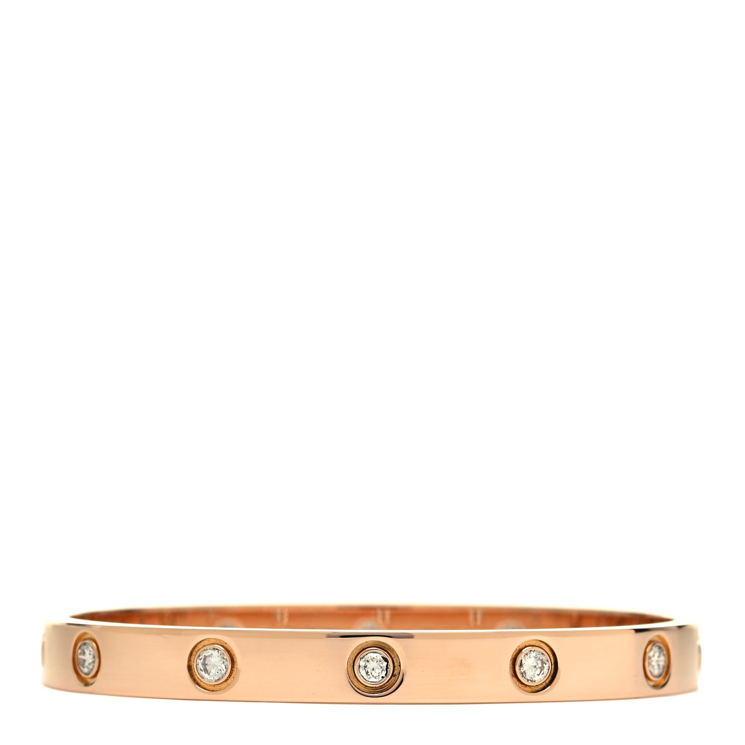Cartier 18K Pink Gold 10 Diamond LOVE Bracelet 16 1 of 5