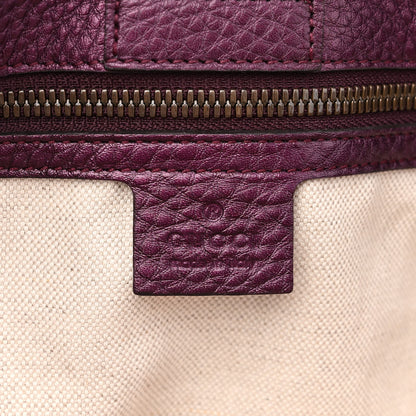 Gucci Pebbled Calfskin Medium Bamboo Shopper Tote Purple 7 of 13