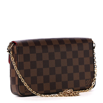 Louis Vuitton Damier Ebene Pochette Felicie Chain Wallet 3 of 5